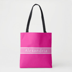 Personalised Hot Pink and Pink Tote Bag