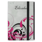 Personalised Hot Pink Black Floral iPad Mini Folio