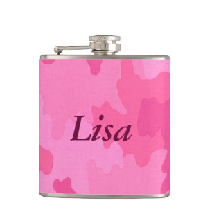 Personalised Hot Pink Camouflage Flask
