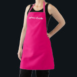 Personalised hot pink custom name text minimalist  apron<br><div class="desc">Personalised hot pink custom name text monogram solid plain colour minimalist modern elegant hot pink fuchsia and white kitchen Apron.
Customise,  personalise with name,  quote,  phrase,  or text.
Great for cooks,  chefs,  pottery,  ceramics,  crafts,  work,  kitchen,  baking,  bbq,  grill,  and also businesses and stores,  etc</div>