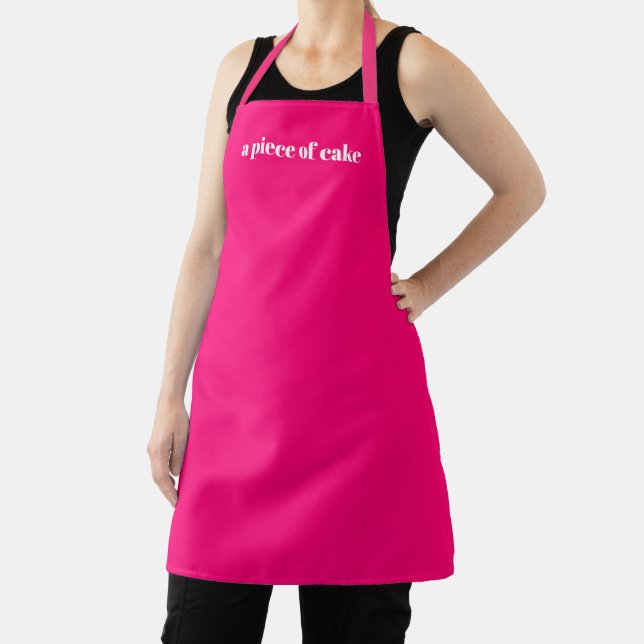 Personalised hot pink custom name text minimalist  apron (Insitu)