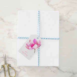 Personalised Hot Pink Floral Gift Tags