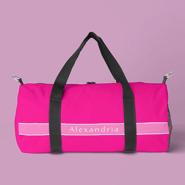 Personalised Hot Pink Gym Duffle Bag (Creator Uploaded)