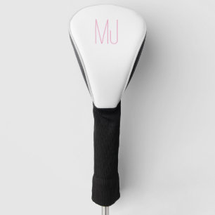 Personalised Hot Pink Initials Monogram Modern Golf Head Cover