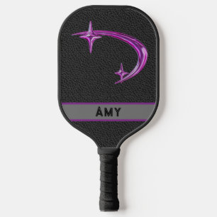 Personalised Hot Pink Metallic Star Pickleball Paddle
