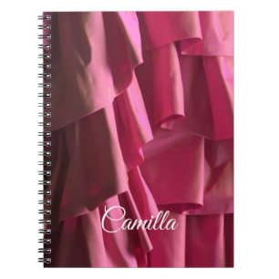 Personalised Hot Pink Ruffles Modern Pattern Notebook
