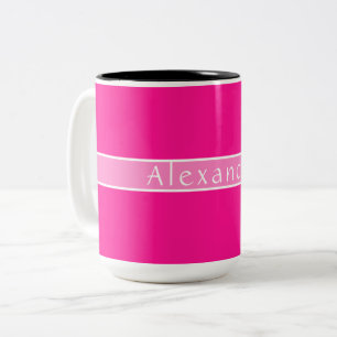 Personalised Hot Pink Two-Tone Coffee Mug