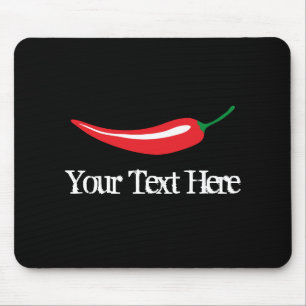 Personalised hot red chilli pepper mouse pad