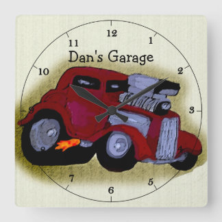 Personalised Hot Rod Caricature Clock