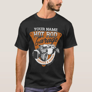 Personalised Hot Rod Garage Roadster Repair Shop  T-Shirt