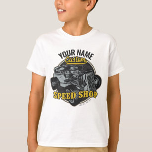 Personalised Hot Rod Speed Shop Racing Garage  T-Shirt