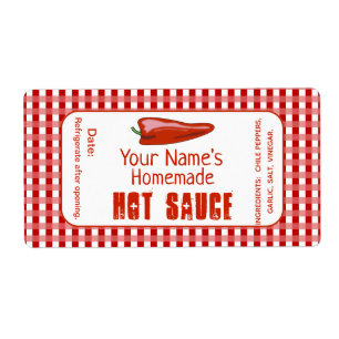 Personalised Hot Sauce Labels Custom Homemade Food