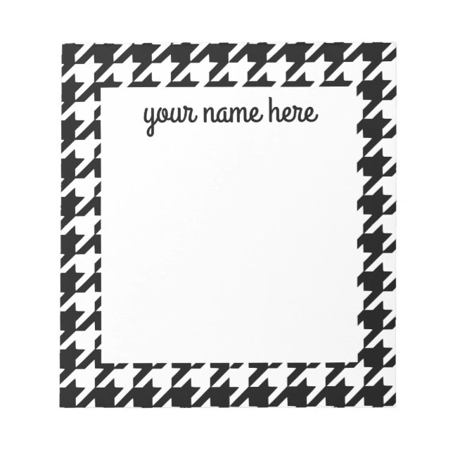 Personalised Houndstooth Notepad (Front)