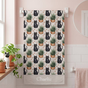 Personalised Houseplants and Cat Bath Towel