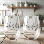 Personalised Hubby And Wife<br><div class="desc">Celebrate love and togetherness with our beautifully crafted Hubby and Wife personalised wine glasses. These elegant glasses are the perfect addition to any romantic evening or special occasion. Each glass is delicately etched with the endearing titles "Hubby" and "Wife, " adding a touch of charm and sentimentality to every sip....</div>