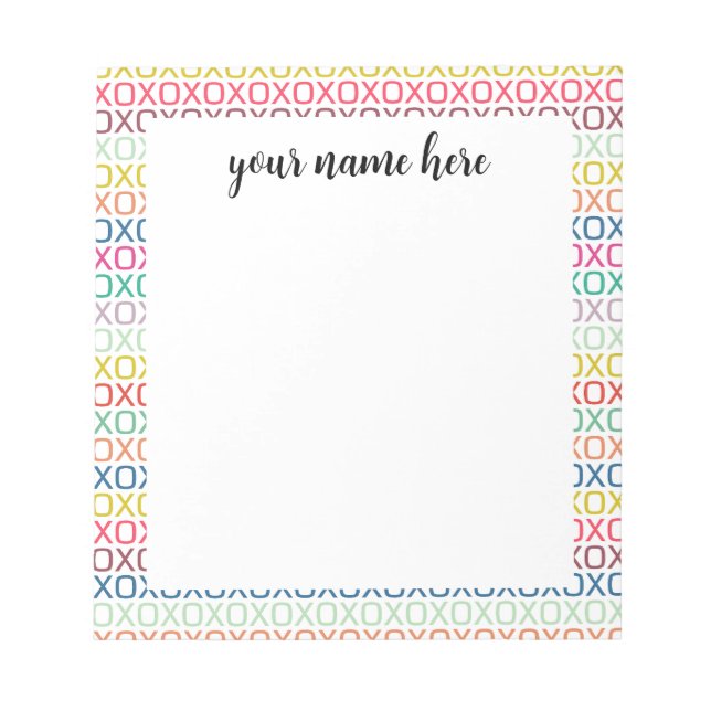 Personalised Hugs and Kisses Notepad (Front)