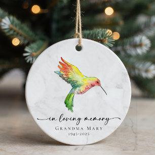 Personalised Hummingbird In Loving Memory Keepsake Ceramic Tree Decoration