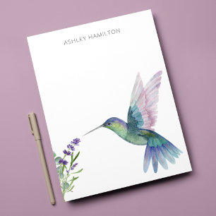 Personalised Hummingbird Lavender Card