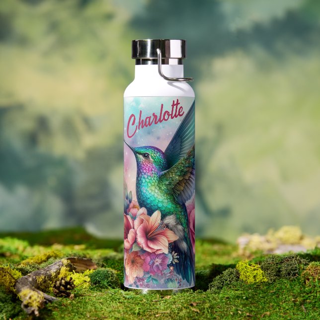 Personalised Hummingbird Vacuum Insulated Water Bottle (Outdoor)