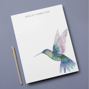 Personalised Hummingbird Watercolor Note Card
