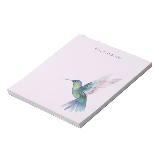 Personalised Hummingbird Watercolor Notepad (Rotated)