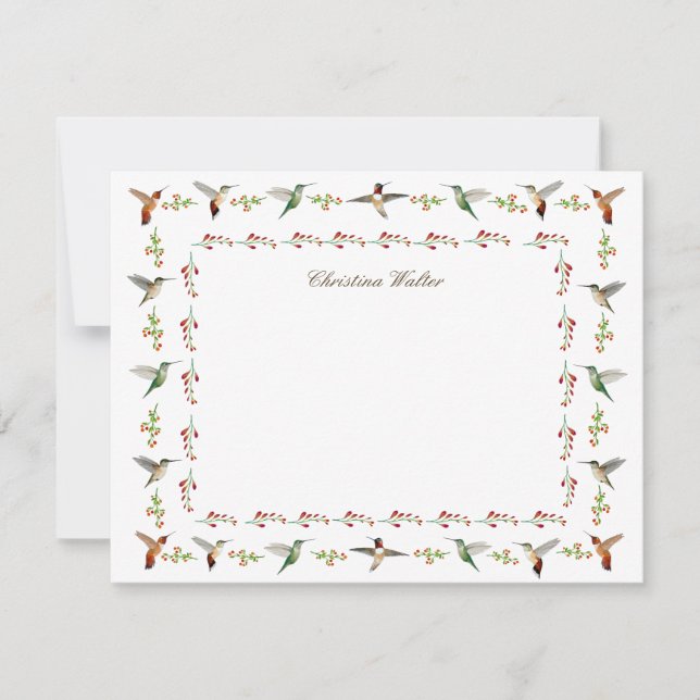 Personalised Hummingbirds  Card (Front)