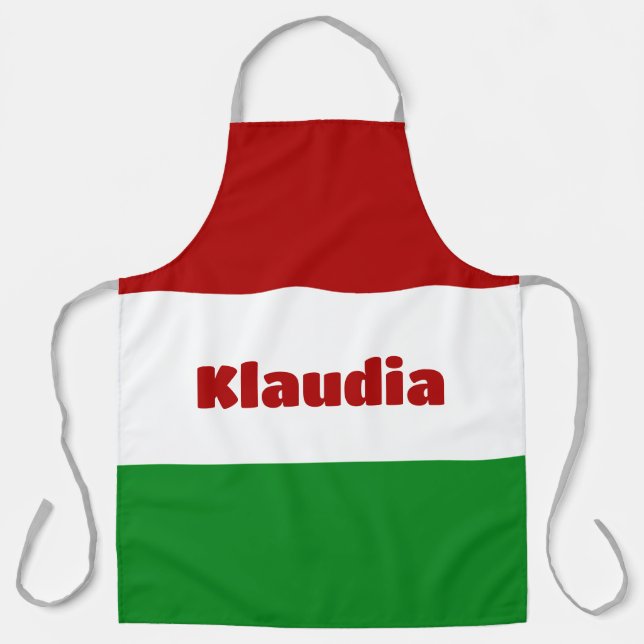 Personalised Hungarian Flag Apron (Front)