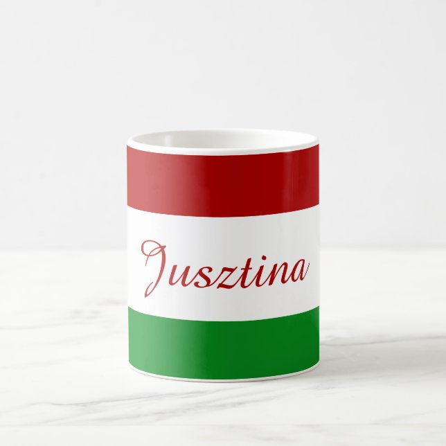 Personalised Hungarian Flag Coffee Mug (Center)