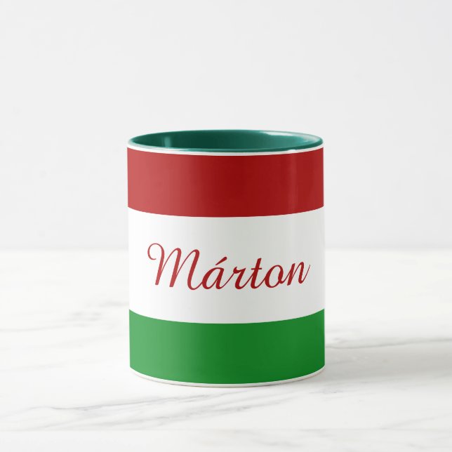 Personalised Hungarian Flag Mug (Center)