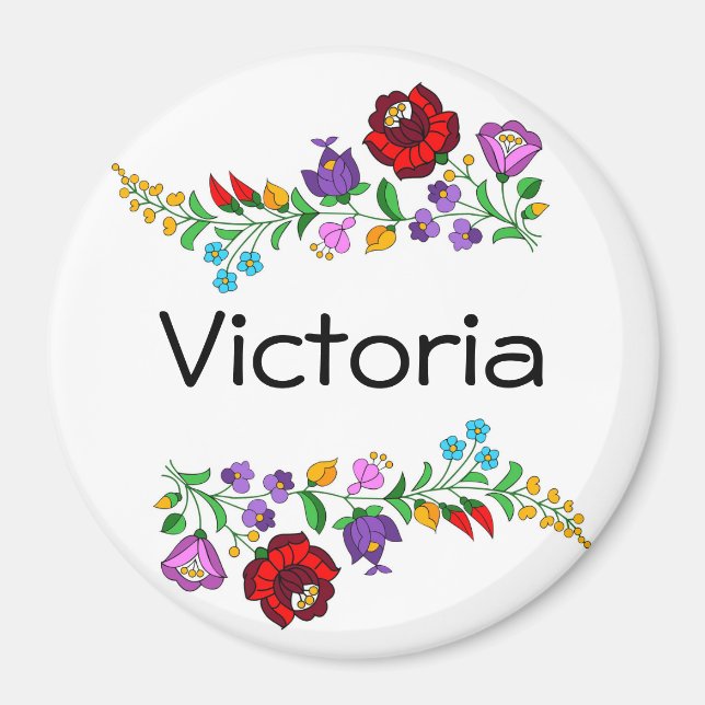 Personalised Hungarian Kalocsa Magnet (Front)