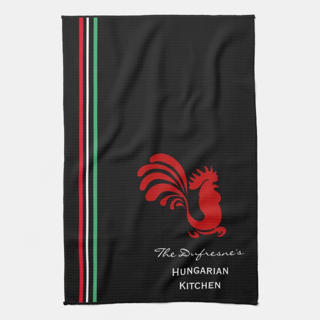 Personalised Hungarian Kitchen Tea Towel (Vertical)