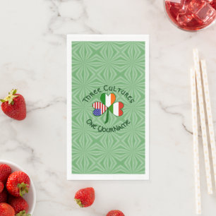 Personalised Hungary Ireland USA Shamrock Napkin