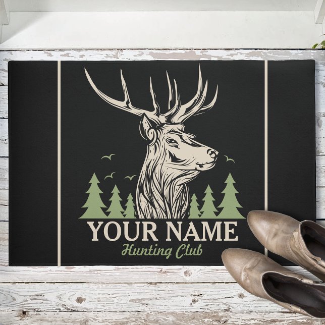 Personalised Hunter Deer Elk Antler Hunting Club  Doormat (Creator Uploaded)