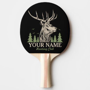 Personalised Hunter Deer Elk Antler Hunting Club Ping Pong Paddle