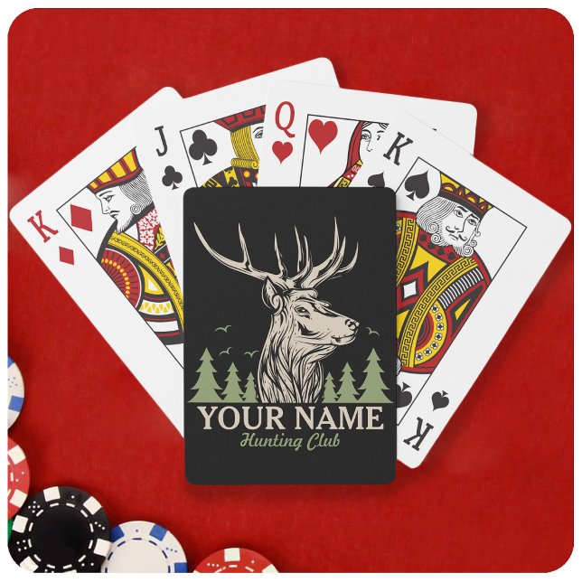 Personalised Hunter Deer Elk Antler Hunting Club  Playing Cards (Creator Uploaded)