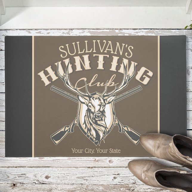 Personalised Hunter NAME Deer Rifle Hunting Club Doormat (Creator Uploaded)