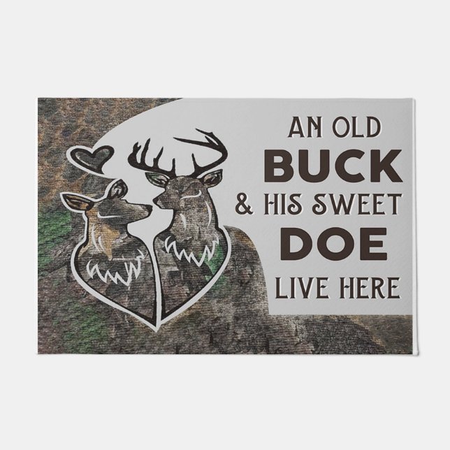Personalised Hunting Couple Doormat | An Old Buck (Front)