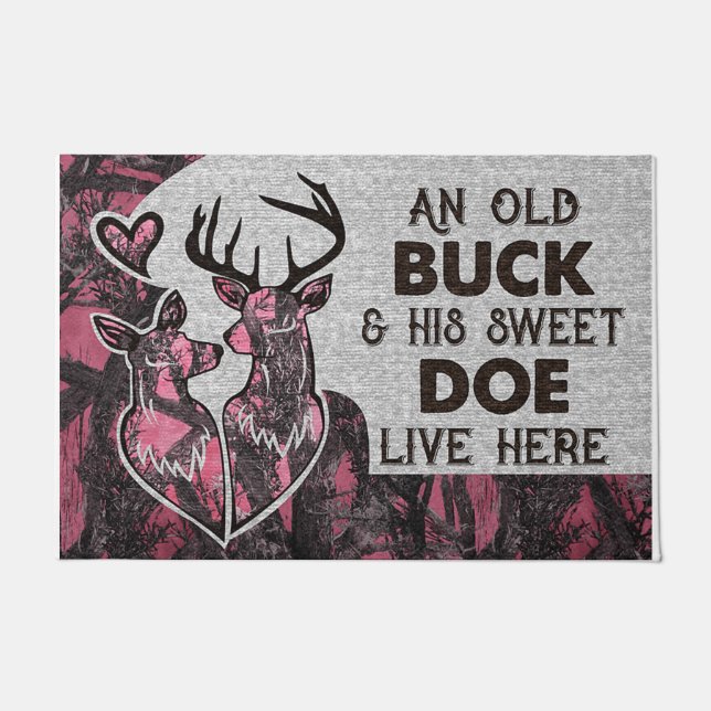 Personalised Hunting Couple Mat, Gift For Hunter Doormat (Front)