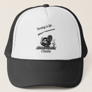Personalised Hunting Is Life Turkey and Shotgun Trucker Hat