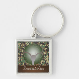 Personalised Hunting Theme Deer Antlers Camo Key Ring