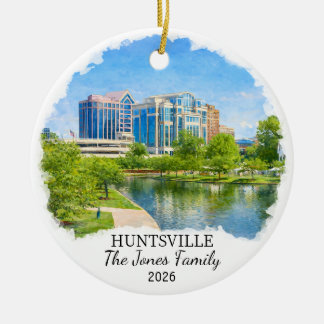 Personalised Huntsville Ornament, Custom Alabama Ceramic Tree Decoration
