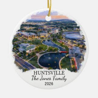 Personalised Huntsville Ornament, Custom Alabama Ceramic Tree Decoration