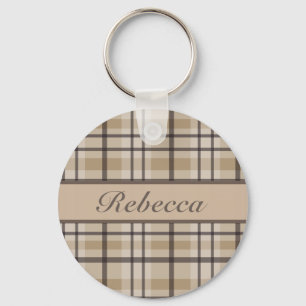 Personalised hurricane and sandrift  plaid pattern key ring