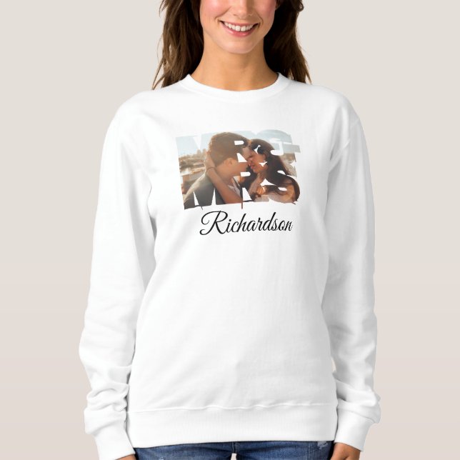 Personalised Husband and Wife Honeymoon Gift Idea Sweatshirt (Front)