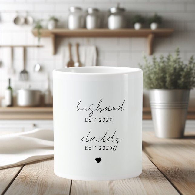 Personalised Husband & Daddy EST Year Gift Large Coffee Mug (Creator Uploaded)