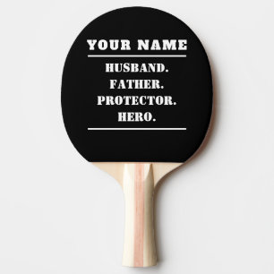 Personalised Husband Father Protector Hero Ping Pong Paddle