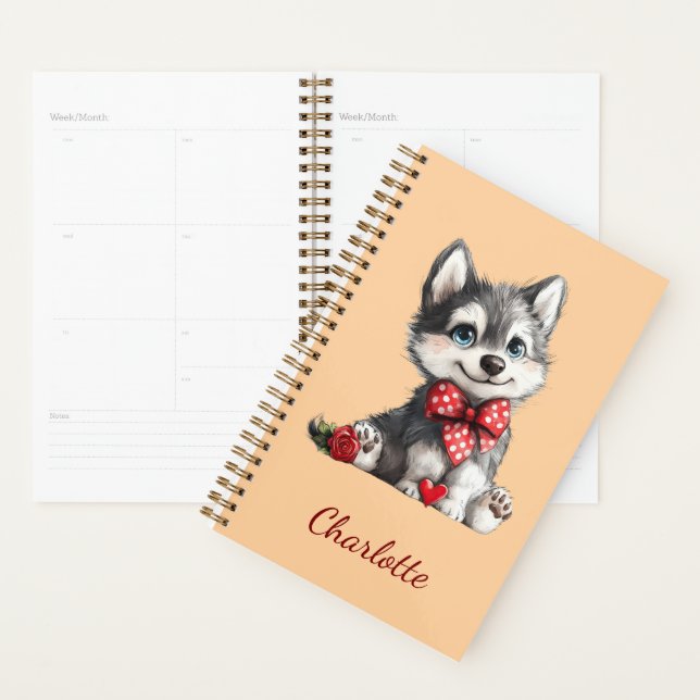 Personalised Husky with Custom Name Planner (Display)