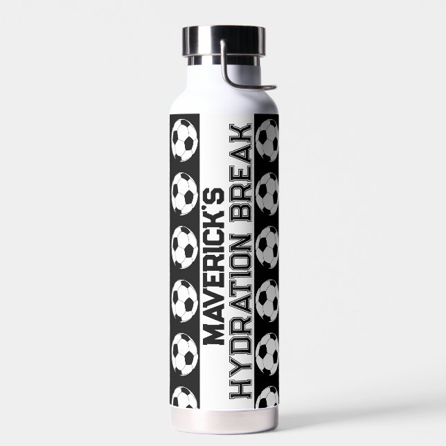 Personalised Hydration Break Soccer Ball Water Bottle (Left)