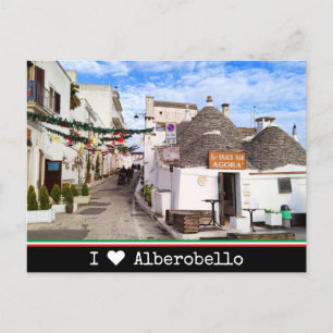 Personalised, I ♥ Alberobello, Apulia Postcard
