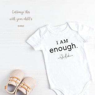 Personalised I am Enough Baby Bodysuit